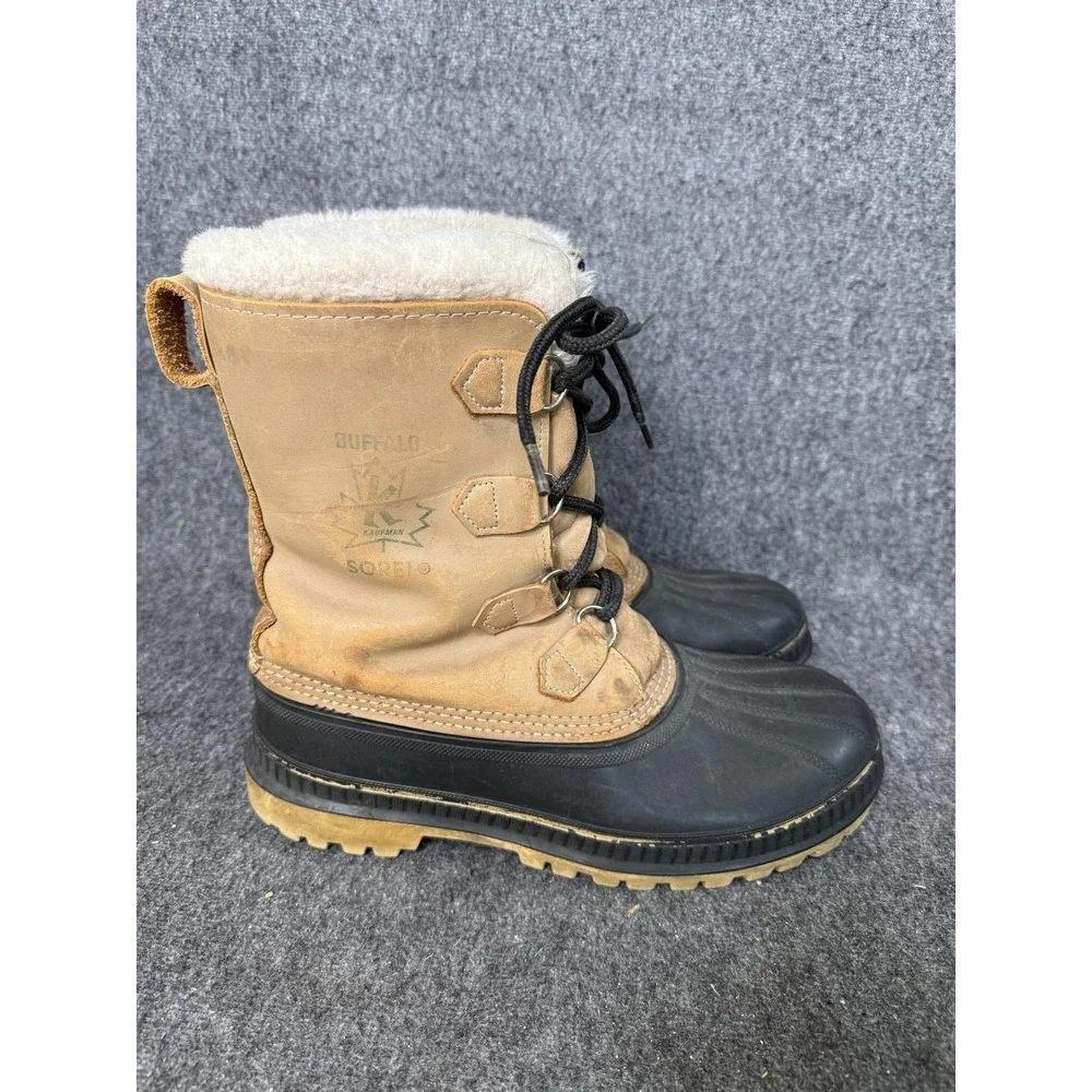 Vintage Sorel Buffalo Boots Mens Size 10 Brown Leather Snow Winter Waterproof